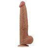 Dildo King size z ruchomą skórą Dual Layer Dong Brown 34cm
