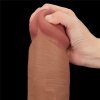 Dildo King size z ruchomą skórą Dual Layer Dong Brown 35cm