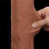Dildo King size z ruchomą skórą Dual Layer Dong Brown 35cm