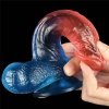 Żelowy penis dildo z przyssawką dwukolorowy 19 cm