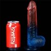 Żelowy penis dildo z przyssawką dwukolorowy 22 cm