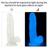 Świecący w ciemności dildo penis niebieski Lovetoy 19 cm