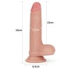 Dwuwarstwowe realistyczne dildo na przyssawce 17,5 cm