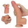 Wibrator rotacyjny dildo z jądrami na przyssawce 21,5 cm