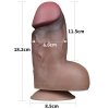 Dwuwarstwowe realistyczne dildo na przyssawce 18 cm