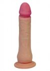 Elastyczny penis na przyssawce z czerwonym żołędziem 17,8 cm