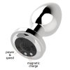 Stymulator rechargeable butt plug vibrator usb 10 functions - silver