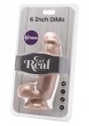 Dildo cock 6 inch w/ balls flesh vibr.