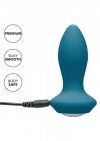 Elegancki wibrujący korek analny z kryształem plug niebieski