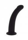 Dildo do strapon zakrzywiony gładki penis czarny rozmiar M