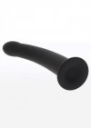 Dildo do strapon zakrzywiony gładki penis czarny rozmiar M