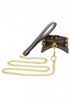 Obroża i smycz do bdsm Studded Collar and Leash Black