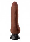 Realistyczny wibrator na przyssawce brązowy 20 cm