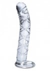 Szklane zakrzywione dildo z wypustkami