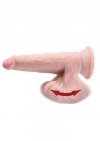 Żylasty penis z przyssawką dildo z ruchomymi jądrami 20 cm