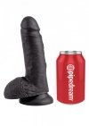 Dildo cock w/ balls black 17,8 cm