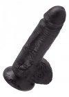 Dildo cock w/ balls black 17,8 cm