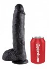 Czarne realistyczne dildo sztuczny penis na przyssawce 25,5 cm
