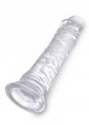 Dildo bez jajek na przyssawce clear 20 cm