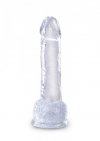 Dildo z jajkami na przyssawce żelowe 19,5 cm