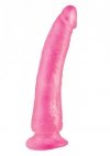 Dildo z mocną przyssawką różowe żelowe 17,5 cm