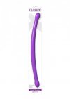 Gumowe gładkie dildo dwustronne fioletowe 43 cm
