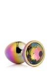 Klasyczny korek analny zatyczka plug multicolor z kryształem