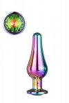 Mały korek analny łezka wtyczka plug multicolor z kryształem 