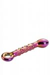 Szklane dwustronne dildo z wypustkami punkt g 18 cm