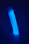 Radiant dildo świecące w ciemności średni rozmiar niebieskie