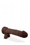 Prawdziwy penis dildo na przyssawce HQ czekolada 23 cm