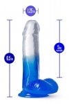 Realistyczne dildo dwukolorowe żelowe z przyssawką 15 cm