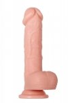 Podgrzewany naturalny wibrator z jądrami 19 cm