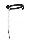 Knebel kulka do ust klipsy na sutki Ball Gag with Nipple Clamps
