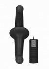 Vibrating silicone strapless strapon - black