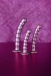 Beaded g-spot dildo - 8'' / 20,5 cm - rose gold