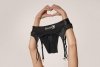 Vibrating Strap-on Thong with Adjustable Garters - M/L