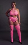 Two Piece with Crop Top and Stockings  XL/XXXXL