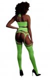 Two piece with crop top and stockings - green - XS/XL