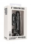 Vibrating realistic cock - 8 - with scrotum - black