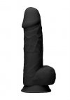 Czarne dildo z jądrami na przyssawce 21,6 cm
