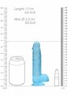Realistyczne żelowe dildo penis na przyssawce niebieski  15 cm
