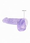 Realistyczny penis na przyssawce dildo fioletowe 15 cm