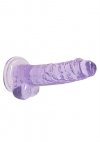 Realistyczny penis na przyssawce dildo fioletowe 18 cm