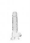 Realistyczny penis na przyssawce dildo clear 18 cm