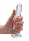 Realistyczny penis na przyssawce dildo clear 18 cm