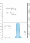 Gładkie dildo korek analny na przyssawce niebieski 13 cm