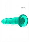 Dildo analne z wypustkami na przyssawce zielone 17,8 cm