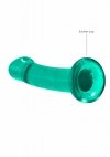 Realistyczne dildo analne na przyssawce zielone 17,8 cm