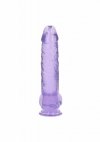 Realistyczne żelowe dildo penis na przyssawce fioletowy 25,4 cm